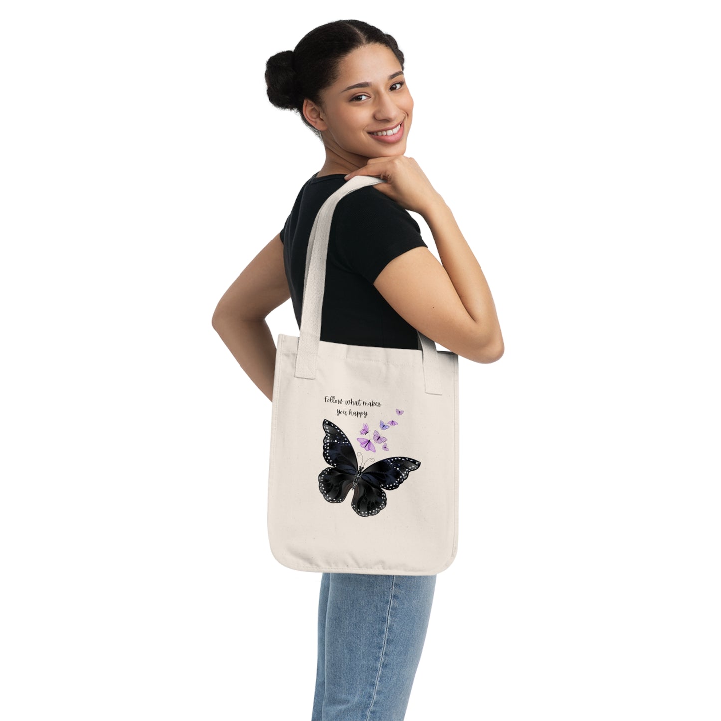 Elegant Butterfly Tote Bag - Eco-Friendly Canvas, Inspirational Gift, Shopping, Beach, and Everyday Use