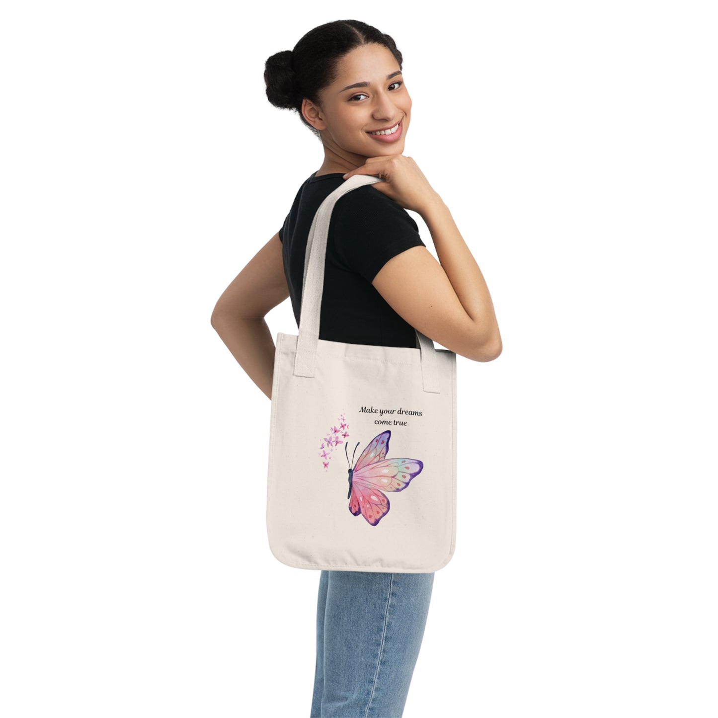 Butterfly Dreams Organic Canvas Tote Bag | Eco-Friendly Bag, Reusable Shopping Tote, Gift for Her, Motivational Quote Bag, Lightweight [...]