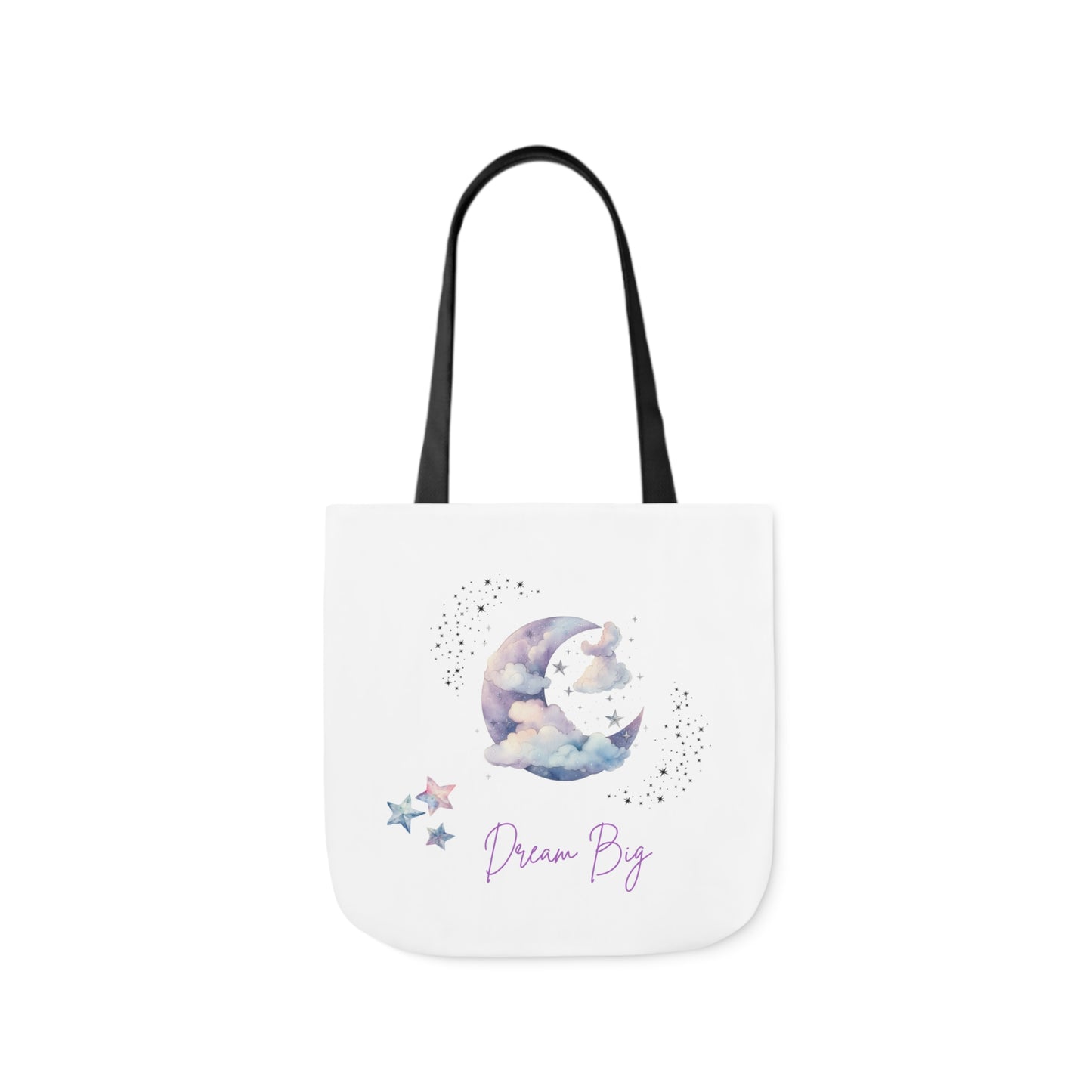 Dream Big Canvas Tote Bag with Colorful Straps