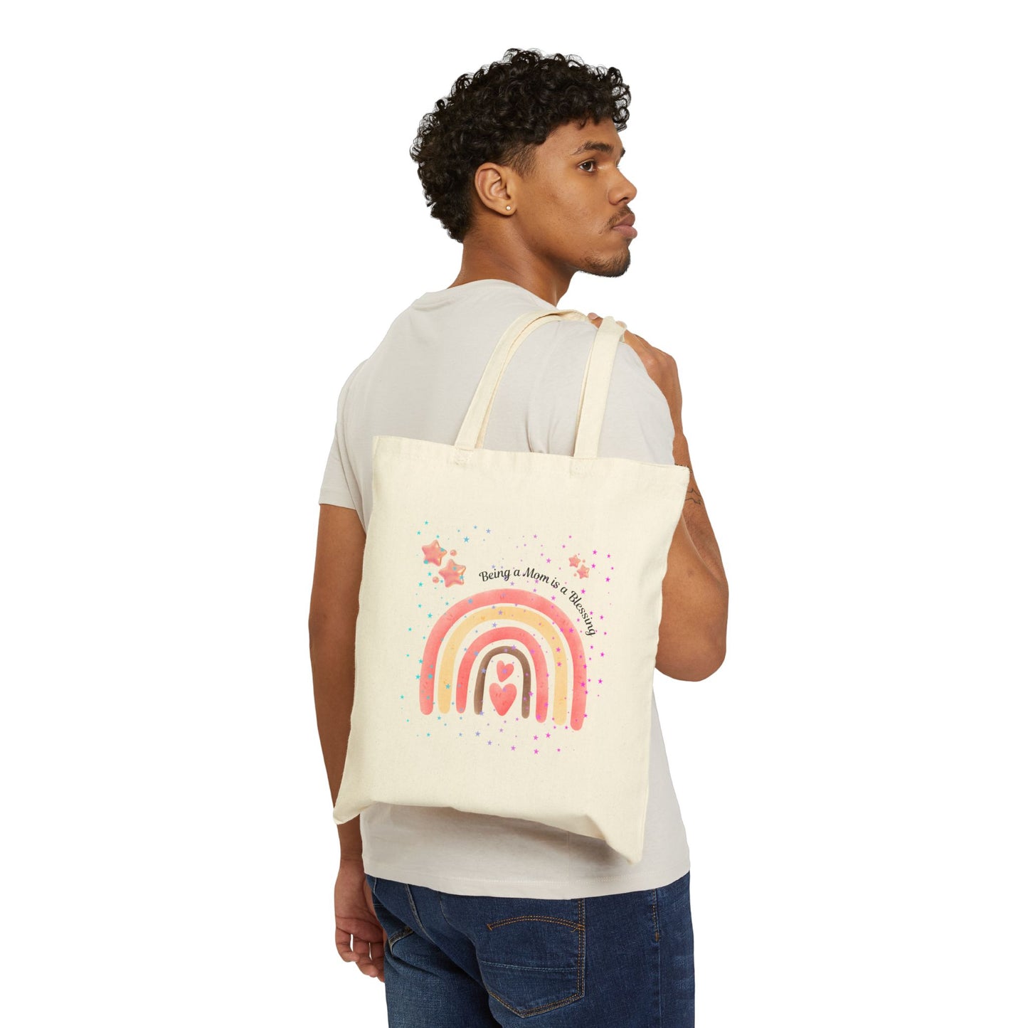 Rainbow Mom Canvas Tote Bag – Perfect for Moms and Special Occasions