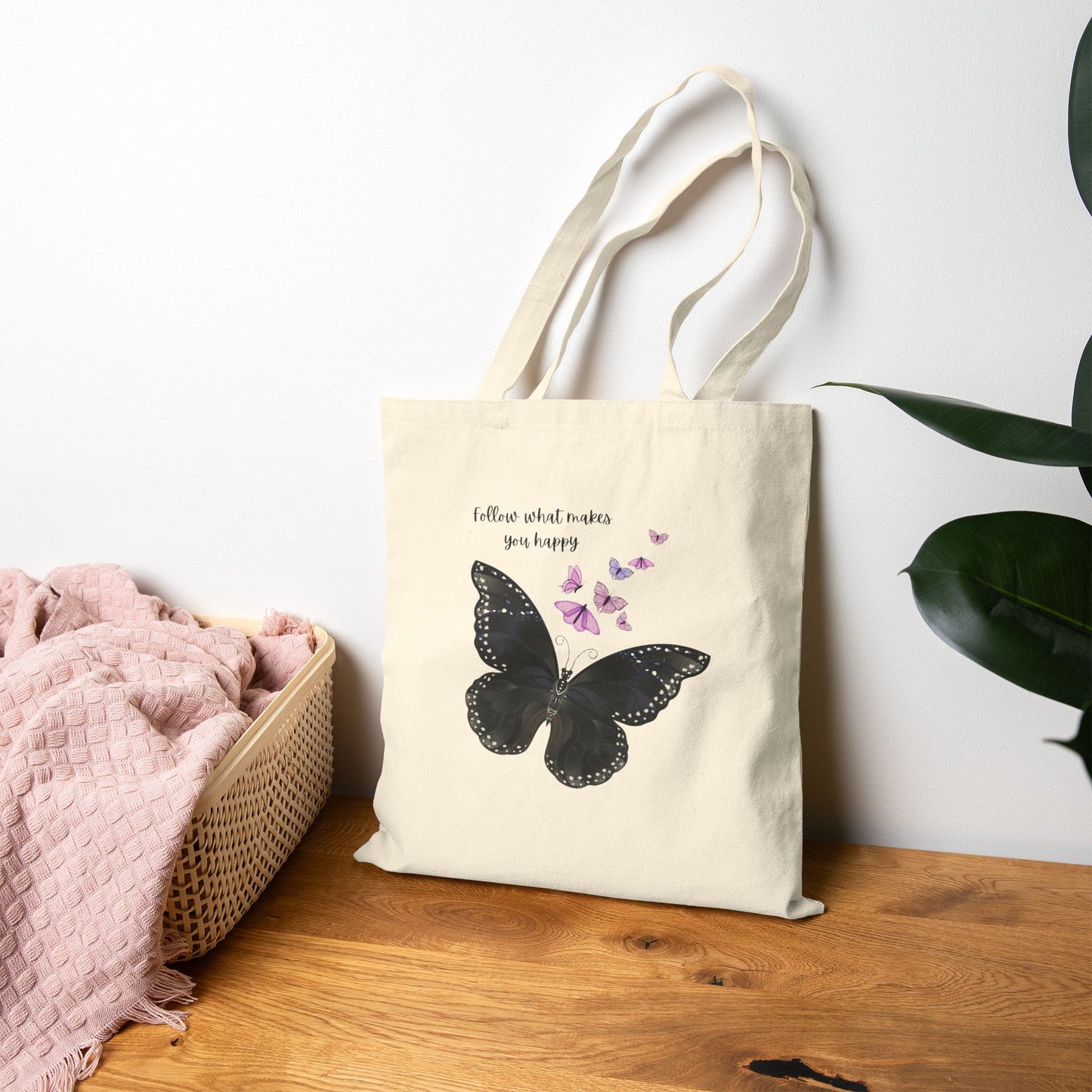 Butterfly Cotton Canvas Tote Bag - Eco-Friendly Storage, Gift for Nature Lovers, Summer Outings, Shop, Travel, Art Lovers