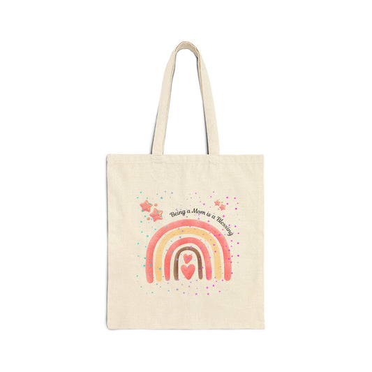 Rainbow Mom Canvas Tote Bag – Perfect for Moms and Special Occasions