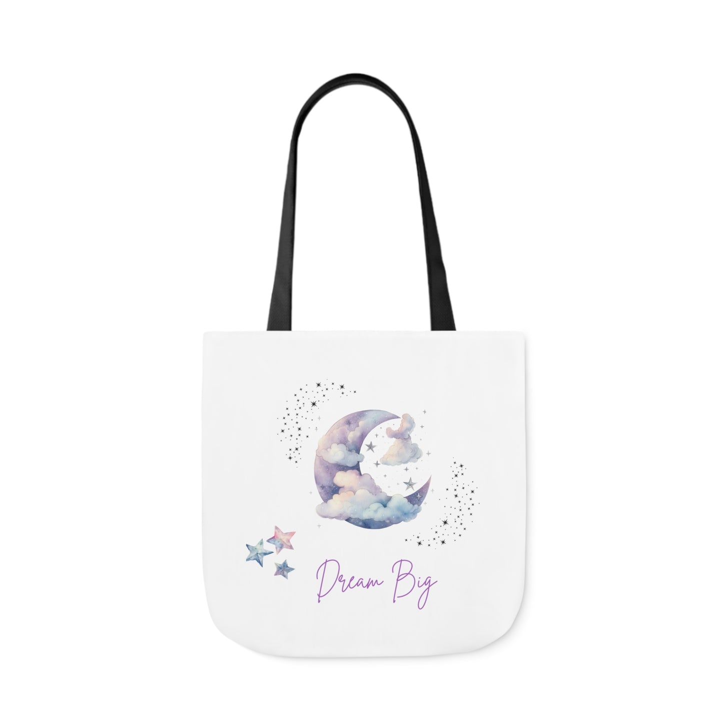 Dream Big Canvas Tote Bag with Colorful Straps