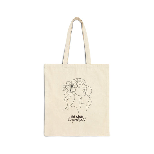 Be Kind Canvas Tote Bag - Eco-Friendly Shopping Bag, Reusable Grocery Tote, Gift for Her, Inspirational Bag, Everyday Carryall