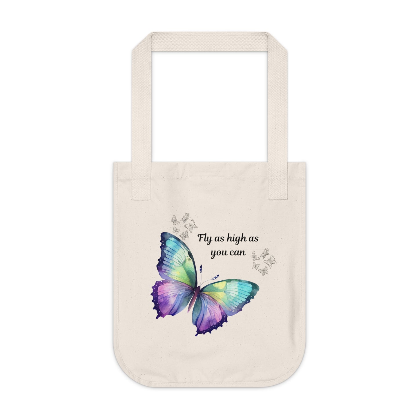 Butterfly Inspirational Organic Canvas Tote Bag, Eco-Friendly Gift, Reusable Shopping Tote, Nature Lover's Accessory, Motivational Bag