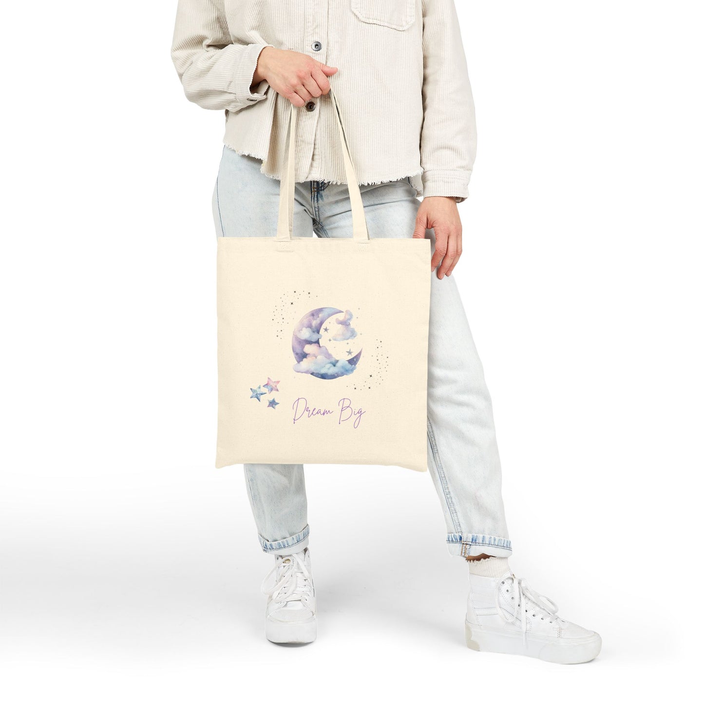 Dream Big Cotton Canvas Tote Bag - Eco-Friendly Everyday Carry for Dreamers
