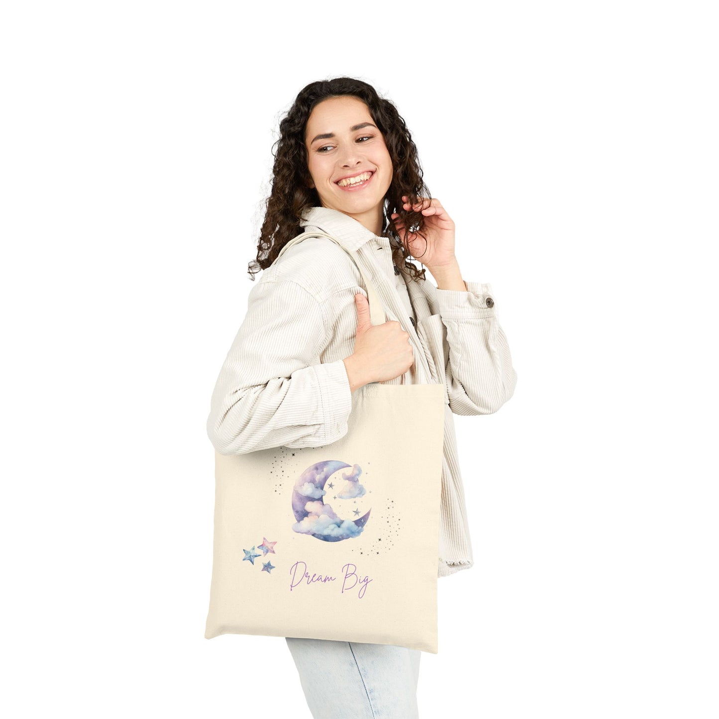 Dream Big Cotton Canvas Tote Bag - Eco-Friendly Everyday Carry for Dreamers