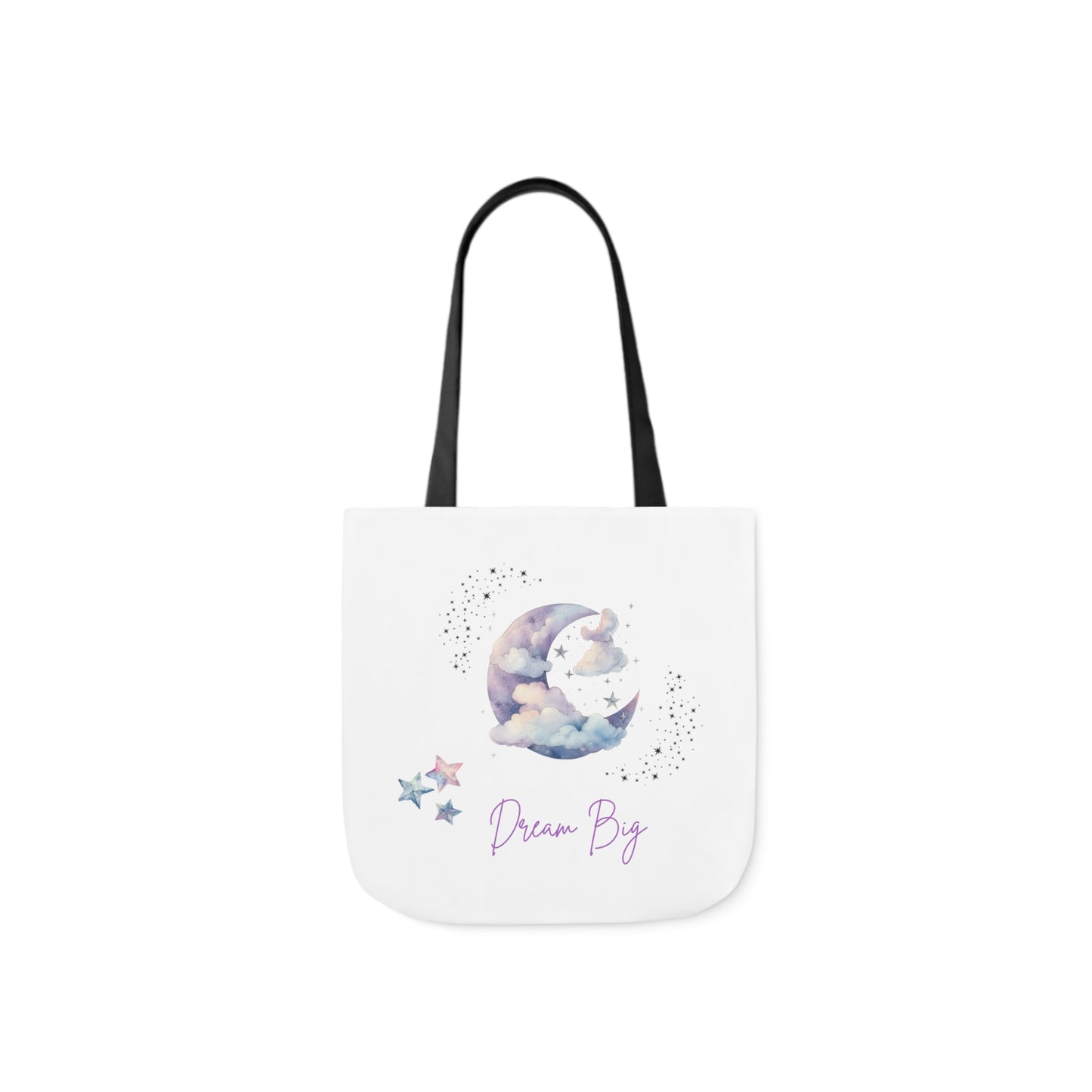 Dream Big Canvas Tote Bag with Colorful Straps