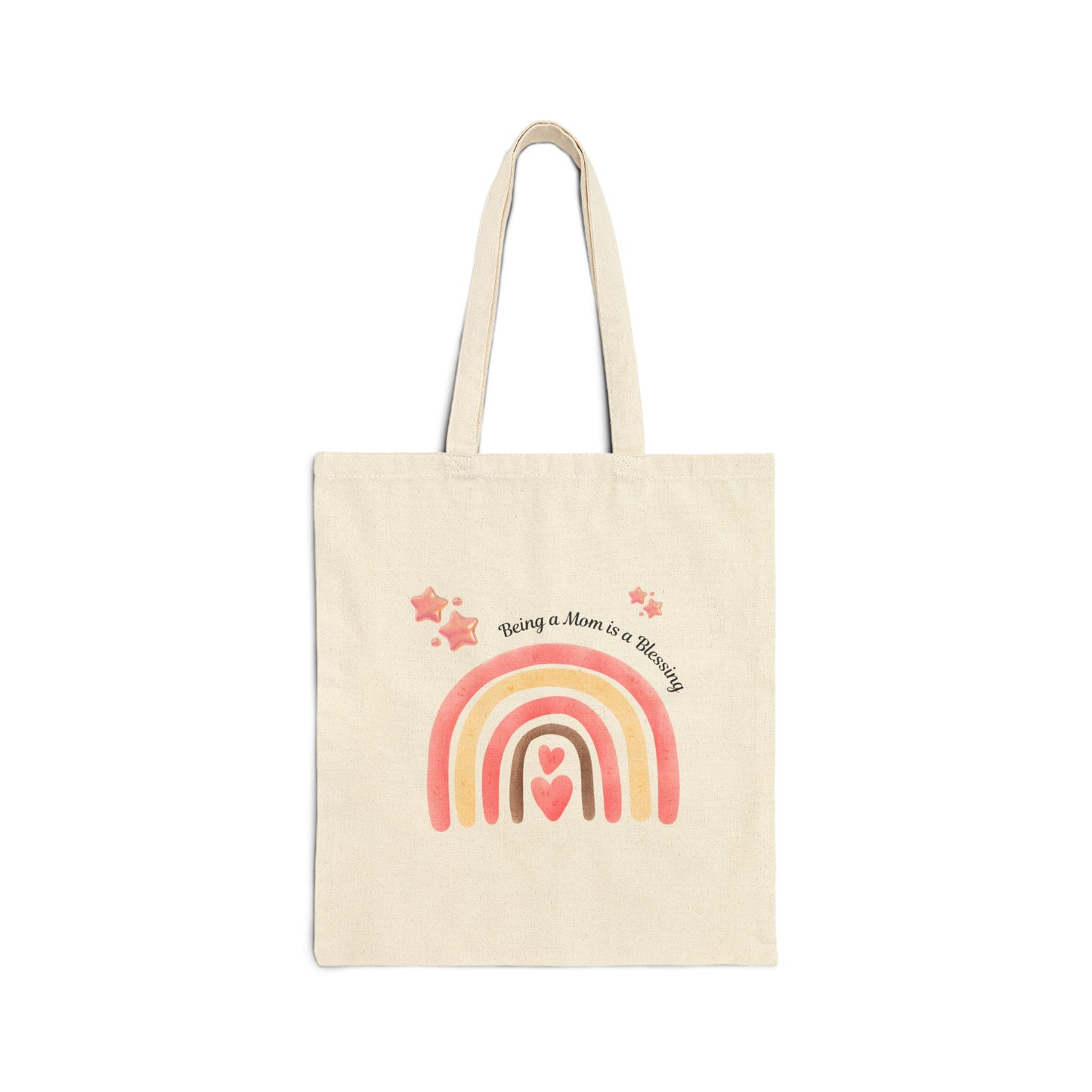 Inspirational Rainbow Mom Tote Bag - Eco-Friendly Cotton Canvas Carryall