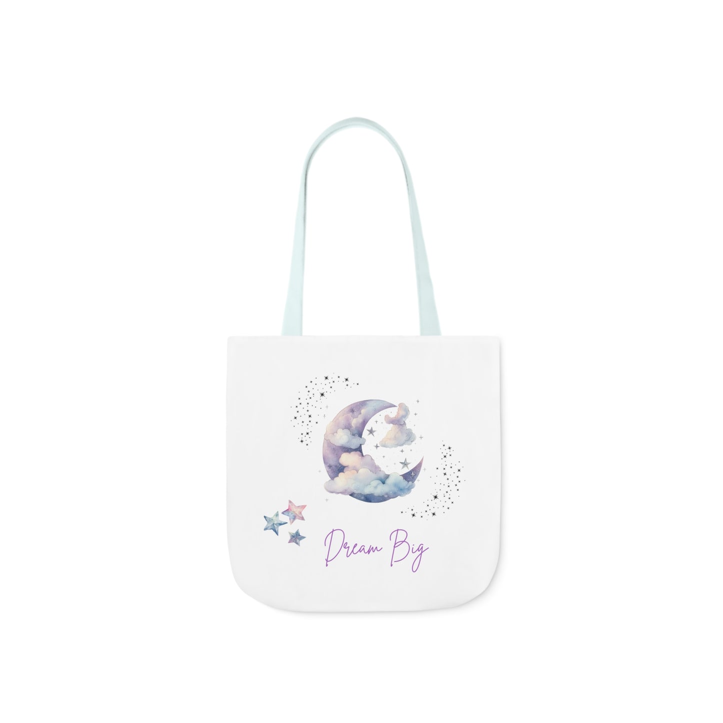 Dream Big Canvas Tote Bag with Colorful Straps