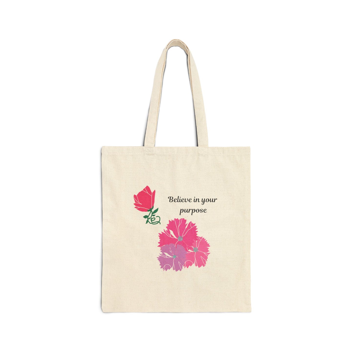 Inspirational Floral Tote Bag - Believe in Your Purpose, Eco-Friendly Shopping Bag, Gift for Her, Reusable Grocery Bag, Birthday Gift, [...]