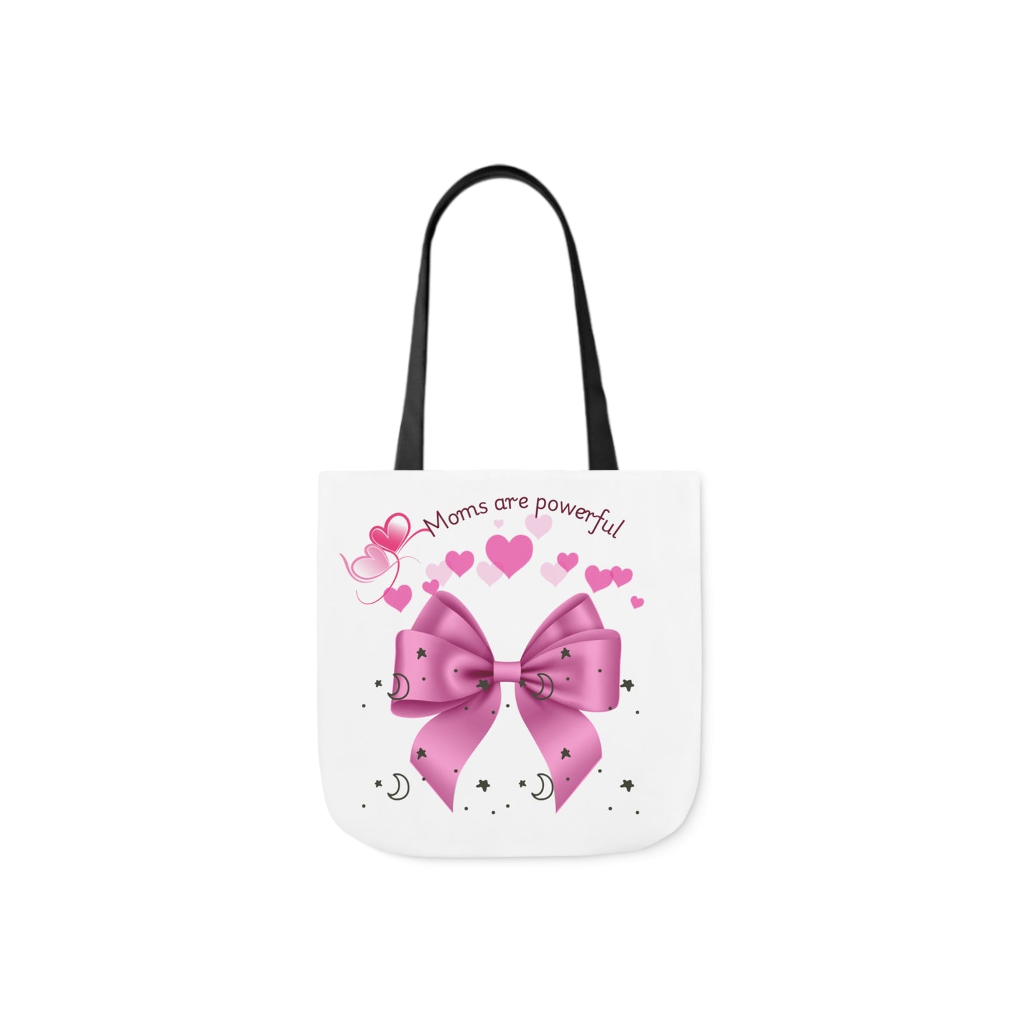 Moms Are Powerful Canvas Tote Bag with Colorful Straps