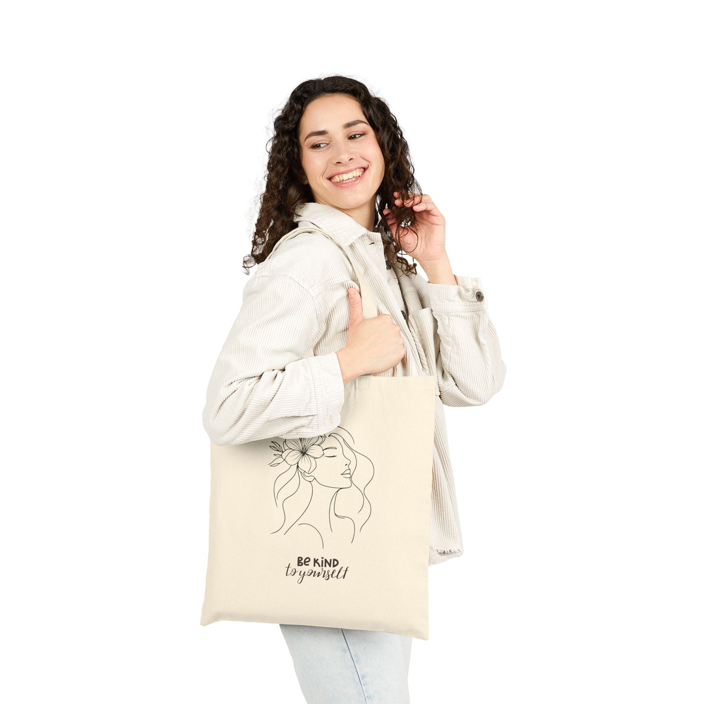 Be Kind Canvas Tote Bag - Eco-Friendly Shopping Bag, Reusable Grocery Tote, Gift for Her, Inspirational Bag, Everyday Carryall