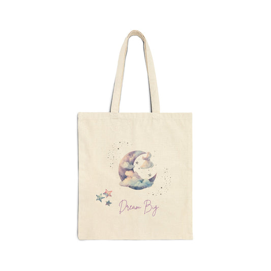 Dream Big Cotton Canvas Tote Bag - Eco-Friendly Everyday Carry for Dreamers