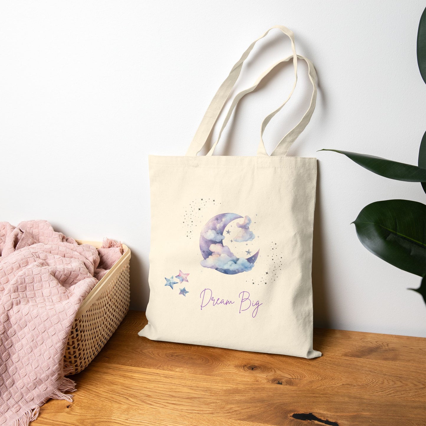 Dream Big Cotton Canvas Tote Bag - Eco-Friendly Everyday Carry for Dreamers