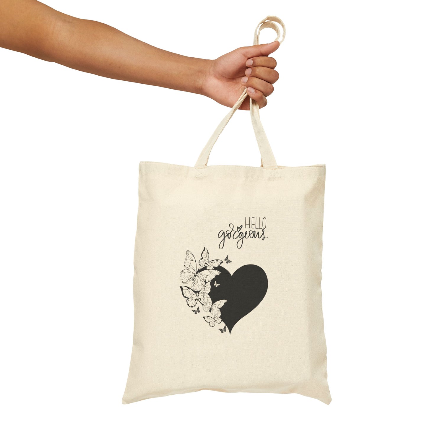 Chic Floral Heart Tote Bag, Eco-Friendly Shopping Bag, Canvas Grocery Tote, Gift for Her, Reusable Beach Bag, Stylish Organizing Bag