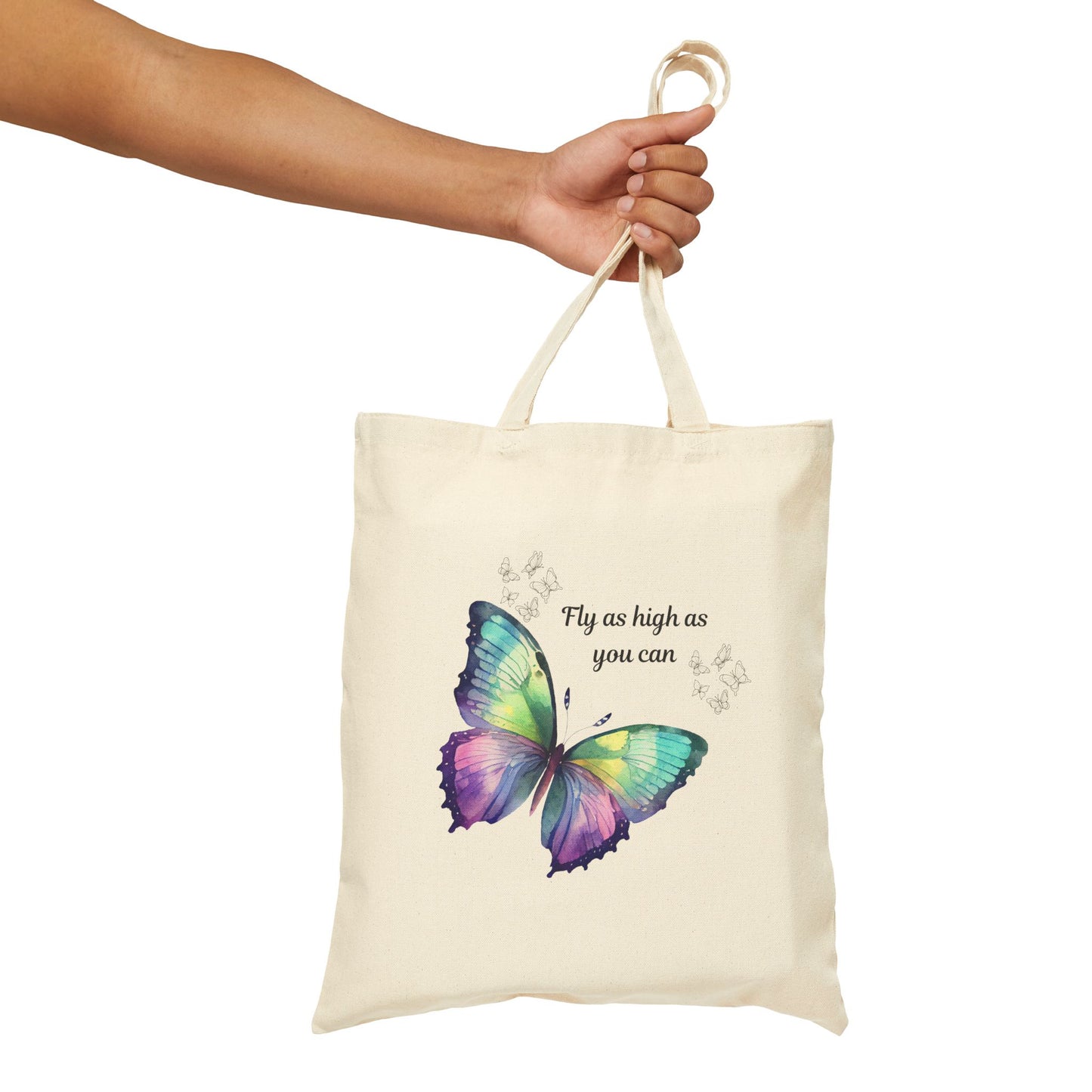 Inspirational Butterfly Tote Bag - Eco-Friendly Canvas, Motivational Gift, Reusable Shopping Bag, Summer Accessory, Travel Companion